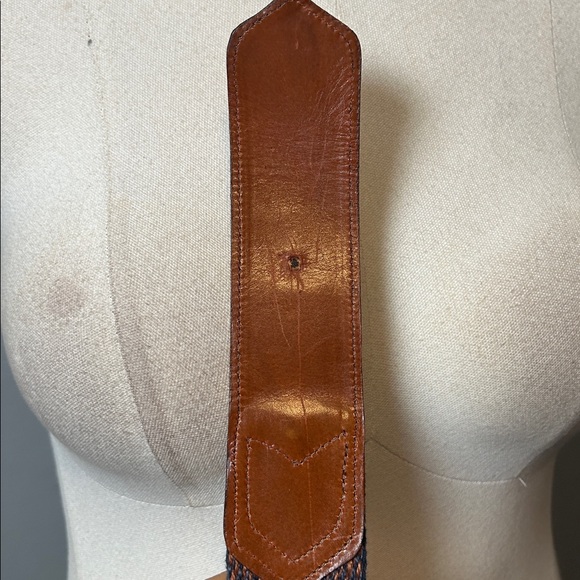 Vintage Ginnie Johansen Designs Inc. Dallas Brown and Blue Woven Leather Belt main image 10